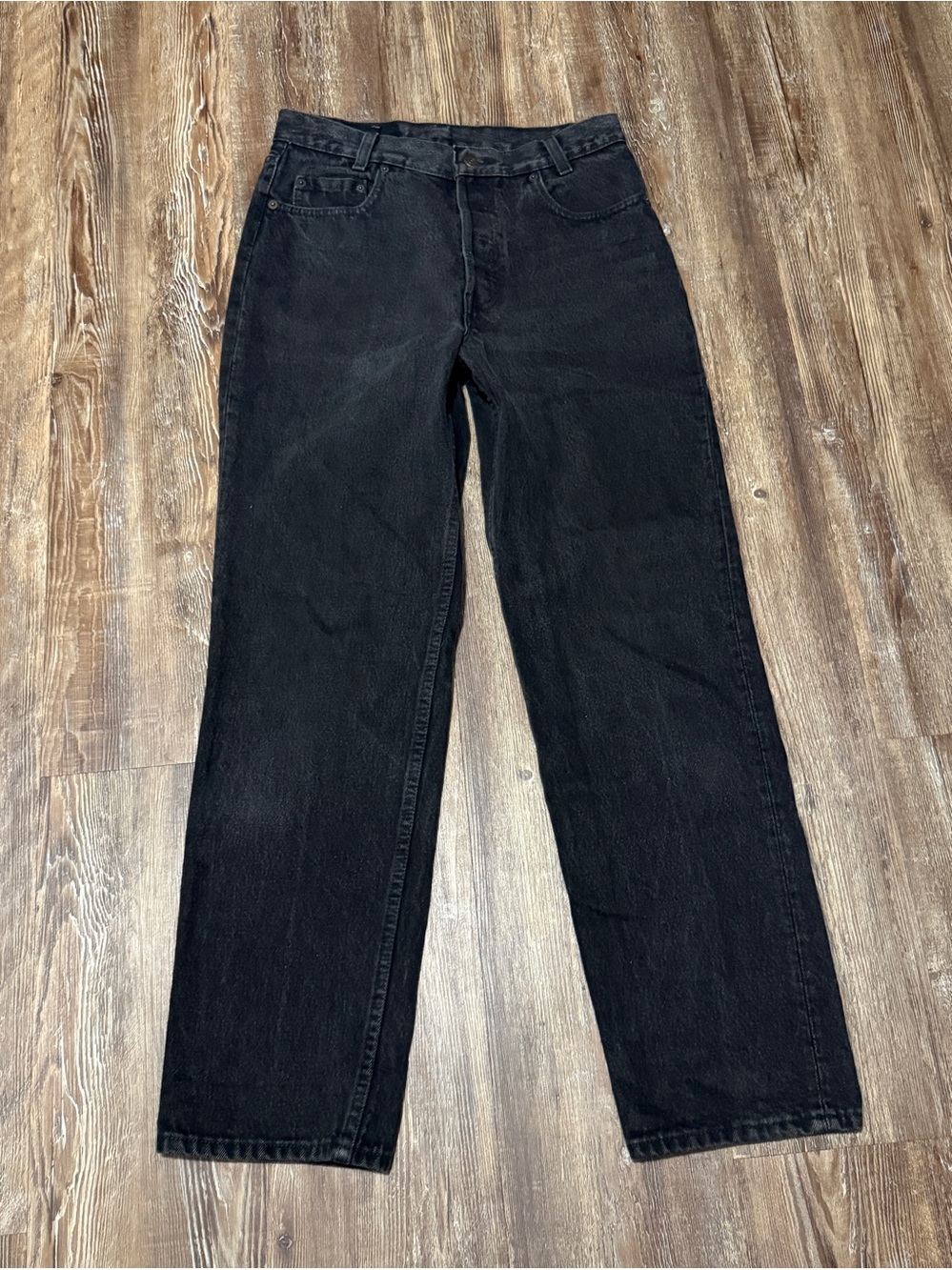 Levi's 701 Student Straight Leg Jeans Women's 29 Button Fly High Rise in Black